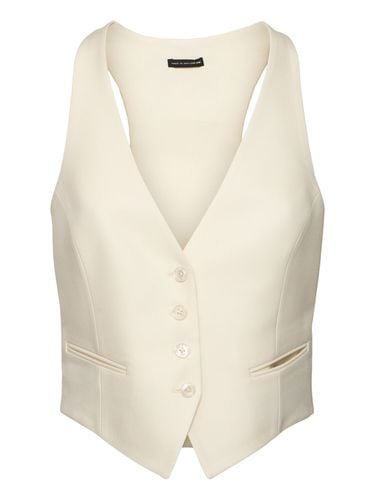 Wool & Silk Twill Racerback Waistcoat - TOM FORD - Modalova