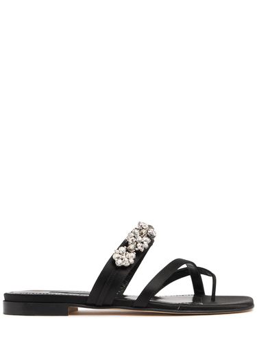 Mm Perlusa Satin Flat Sandals - MANOLO BLAHNIK - Modalova