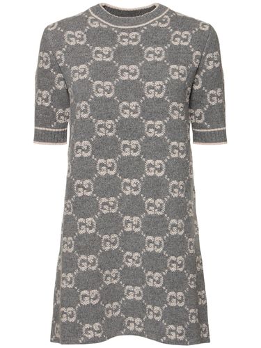 Gg Wool Bouclé Jacquard Dress - GUCCI - Modalova