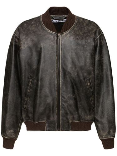 Liev Leather Bomber Jacket - ACNE STUDIOS - Modalova