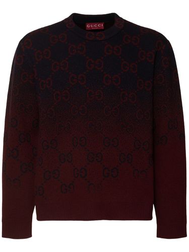 Gg Wool Crewneck Sweater - GUCCI - Modalova