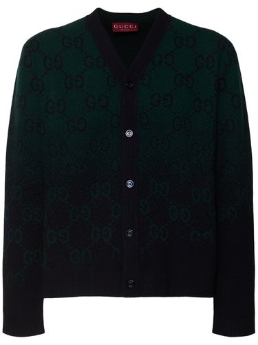 Cardigan Aus Wolle Mit Gg-intarsien - GUCCI - Modalova