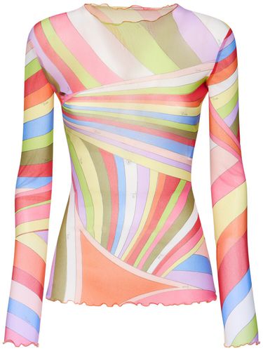 Printed Mesh Long Sleeve Top - PUCCI - Modalova