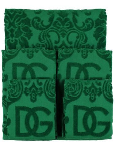 Set Of 5 Cotton Jacquard Towels - DOLCE & GABBANA - Modalova