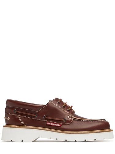 Leather Boat Shoes - DSQUARED2 - Modalova