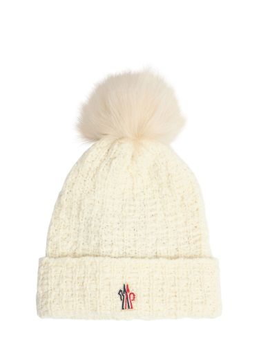 Wool Blend Beanie W/ Pompom - MONCLER GRENOBLE - Modalova