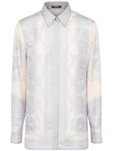 Foulard Print Silk Twill Shirt - VERSACE - Modalova