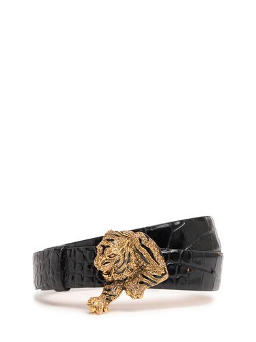 Cm Roar Embossed Leather Belt - ROBERTO CAVALLI - Modalova