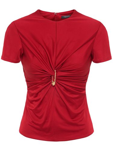 Liquid Viscose Jersey Top - VERSACE - Modalova