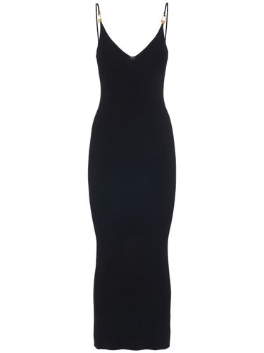 Stretch Viscose Knit Midi Dress - VERSACE - Modalova