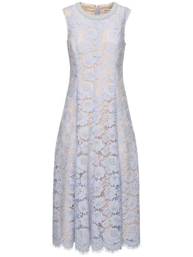 Fine Lace Pearl Midi Dress - SELF-PORTRAIT - Modalova