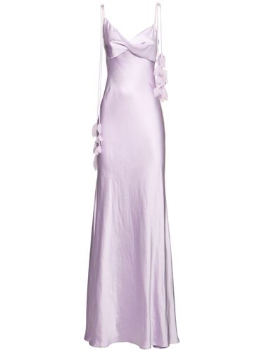 Satin Flower Maxi Dress - SELF-PORTRAIT - Modalova