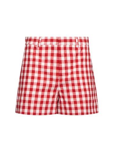 Checked Poplin Shorts - MOSCHINO - Modalova