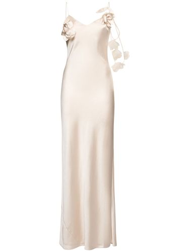 Satin Flower Maxi Dress - SELF-PORTRAIT - Modalova