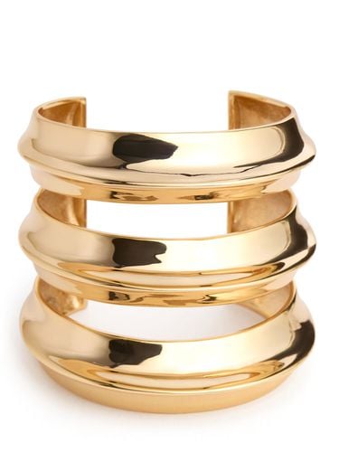 Gold Sculpted Triple Cuff Bracelet - SELF-PORTRAIT - Modalova