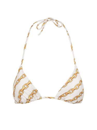 Foulard Print Triangle Bikini Top - VERSACE - Modalova