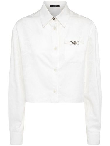 Cotton Poplin Crop Shirt - VERSACE - Modalova