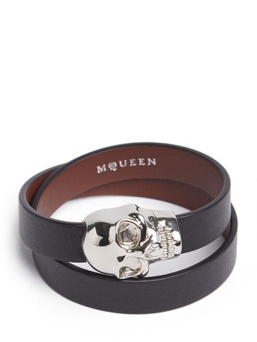 Skull Brass & Leather Bracelet - ALEXANDER MCQUEEN - Modalova