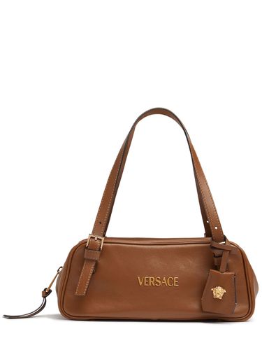 Versace Tag Leather Shoulder Bag - VERSACE - Modalova