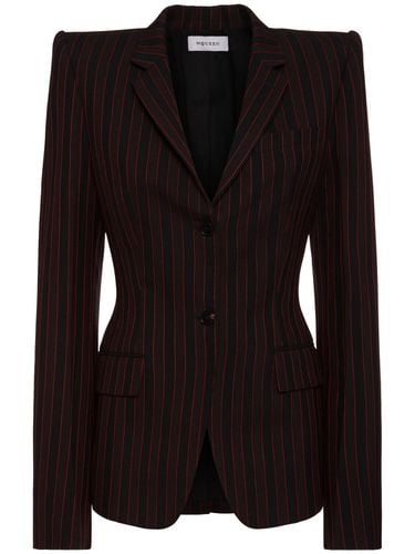 Pinstriped Wool Blazer - ALEXANDER MCQUEEN - Modalova