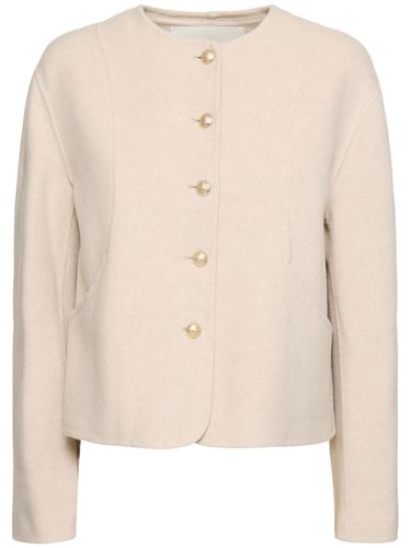 Cashmere Blend Collarless Jacket - DUNST - Modalova