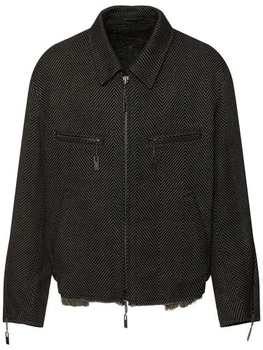 Herringbone Linen Blend Casual Jacket - YOHJI YAMAMOTO - Modalova