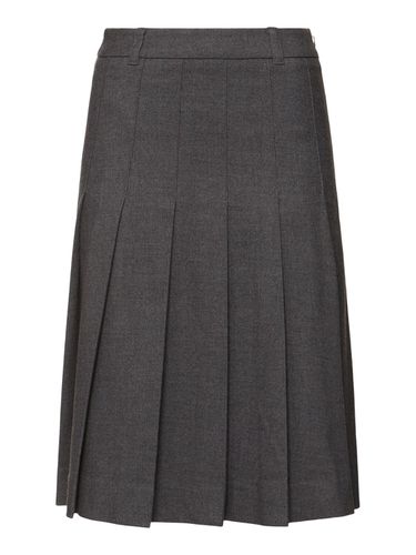 Pleated Flannel Midi Skirt - DUNST - Modalova