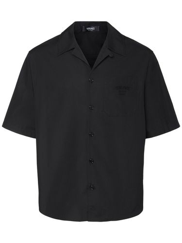 Cotton Poplin & Silk Twill Shirt - VERSACE - Modalova