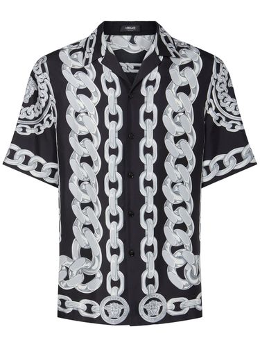 Medusa Chain Print Silk Shirt - VERSACE - Modalova