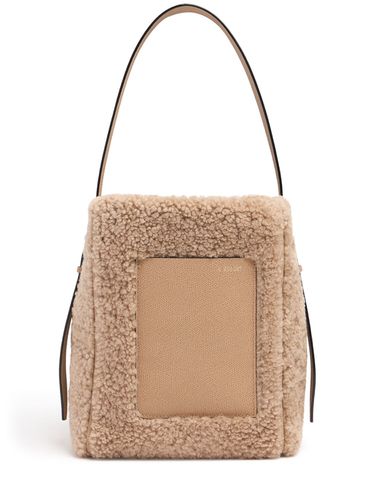 Borsa A Secchiello Piccola In Shearling - VALEXTRA - Modalova