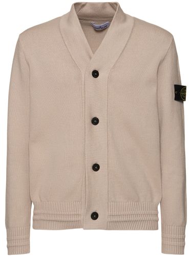 Stretch Cotton Cardigan - STONE ISLAND - Modalova