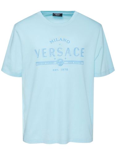 Camiseta De Jersey De Algodón - VERSACE - Modalova