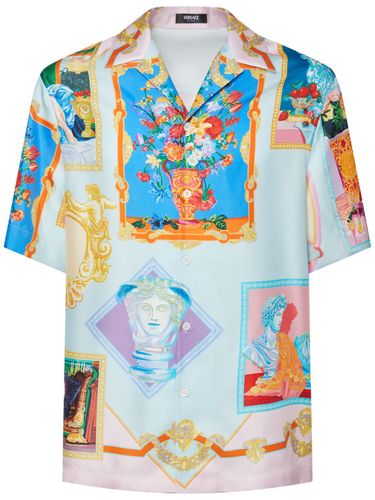 Gallery Print Silk Twill Shirt - VERSACE - Modalova