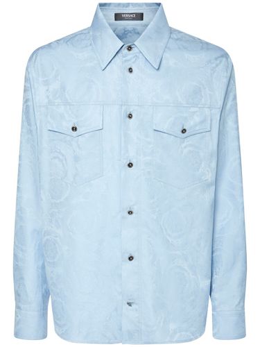 Baroque Jacquard Poplin Shirt - VERSACE - Modalova