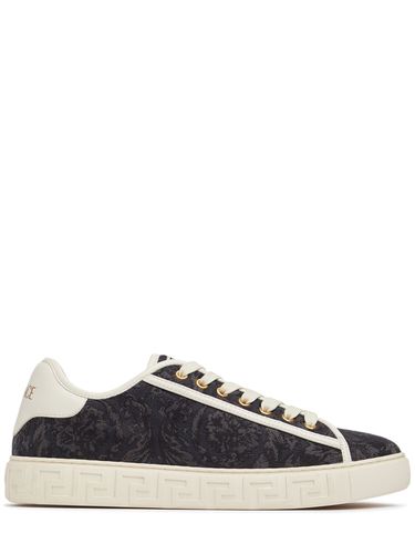 Barocco Cotton Sneakers - VERSACE - Modalova