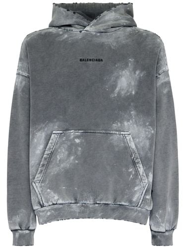 Vintage Washed Cotton Hoodie - BALENCIAGA - Modalova