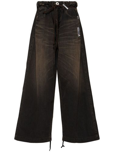 Gathered High Rise Denim Wide Jeans - MIHARA YASUHIRO - Modalova