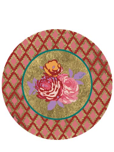 Bold Rose Placemat W/ Gold Leaf - LISA CORTI - Modalova