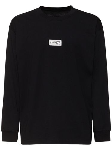 Long Sleeve Logo T-shirt - MM6 MAISON MARGIELA - Modalova