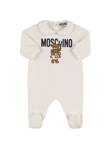 Pelele De Felpa De Algodón Con Estampado - MOSCHINO - Modalova