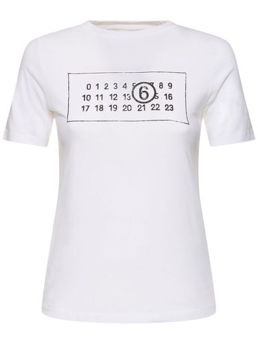 Camiseta De Jersey De Algodón Con Logo - MM6 MAISON MARGIELA - Modalova