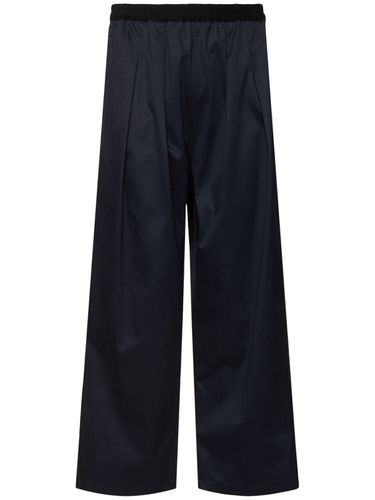 Pleated Cotton Wide Leg Pants - MAISON MARGIELA - Modalova