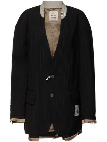 Collarless Wool Blazer - MIHARA YASUHIRO - Modalova