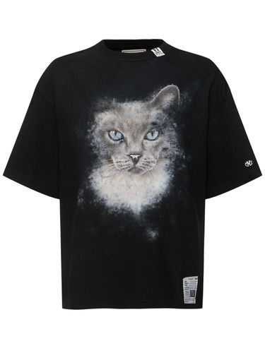 Cat Printed Cotton Jersey T-shirt - MIHARA YASUHIRO - Modalova