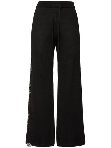 Embroidered Wool Blend Knit Pants - ERMANNO SCERVINO - Modalova