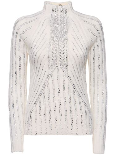 Embellished Long Sleeve Knit Sweater - ERMANNO SCERVINO - Modalova