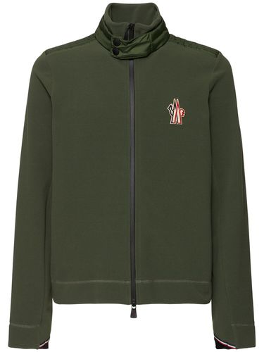 Logo Stretch Tech Zip-up Cardigan - MONCLER GRENOBLE - Modalova