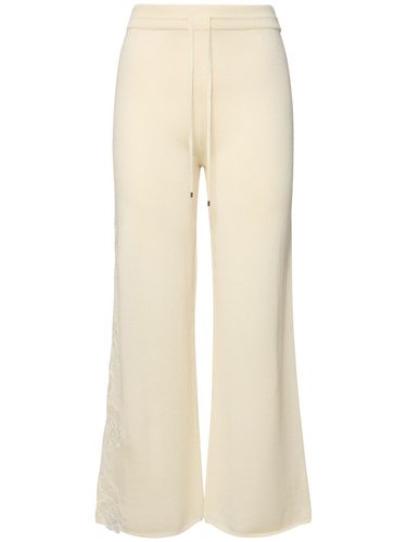 Pantaloni In Maglia Di Misto Lana Con Ricami - ERMANNO SCERVINO - Modalova