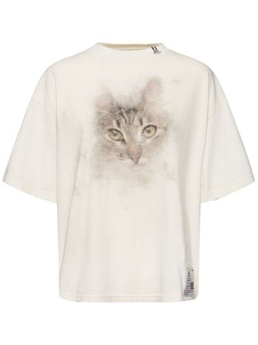 Cat Printed Cotton Jersey T-shirt - MIHARA YASUHIRO - Modalova