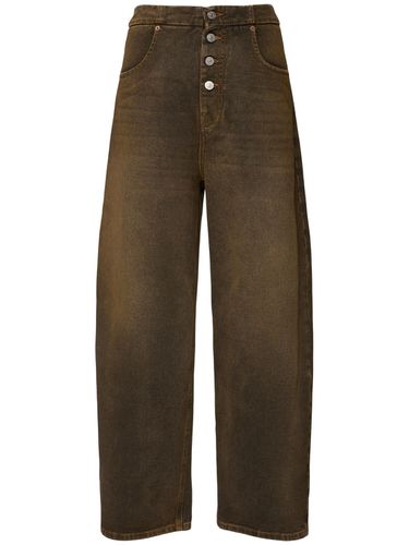 Washed High Rise Cropped Cotton Jeans - MM6 MAISON MARGIELA - Modalova